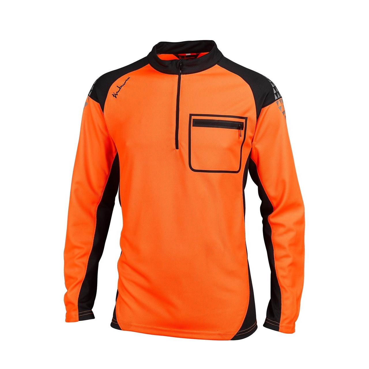 Funktionsshirt Langarm, schwarz/orange