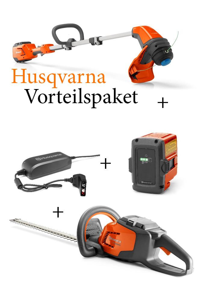 Husqvarna Vorteilspaket - Akkutrimmer 115iL + Akkuheckenschere 115 iHD45 + Bli 10 + QC80